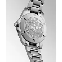 Montre HYDROCONQUEST Quartz lunette noire, Bracelet acier, cadran noir sablé