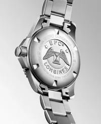 Montre HYDROCONQUEST lunette céramique Bracelet acier, Cadran bleu soleillé