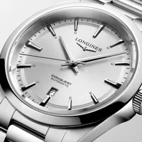 Montre CONQUEST Bracelet acier, Cadran argenté soleillé