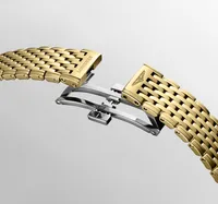 Montre LA GRANDE CLASSIQUE DE LONGINES, Bracelet PVD jaune, Cadran doré 12 diamants950