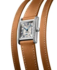 Montre Longines Mini DolceVita Sertie Diamants Bracelet Cuir Brun