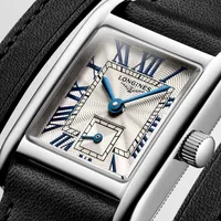 Montre MINI DOLCEVITA Bracelet veau noir double tour interchangeable, Boucle ardillon, Cadran argenté flinqué