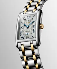 Montre LONGINES DOLCEVITA, Bracelet acier et coiffe or jaune, Cadran argenté "flinqué"