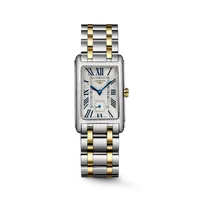 Montre LONGINES DOLCEVITA, Bracelet acier et coiffe or jaune, Cadran argenté "flinqué"