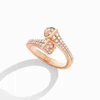 Bague Marli New York Cleo or rose, diamants