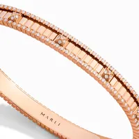 Bracelet jonc Marli New York LIFE or rose, diamants