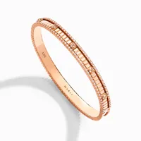 Bracelet jonc Marli New York LIFE or rose, diamants