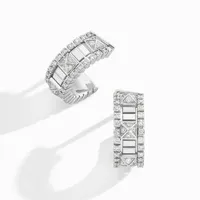 Boucles d'oreilles mini créoles Life Full Diamond