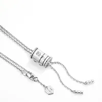 Collier cravate Marli New York LIFE, or blanc, diamants