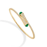 Bracelet Marli New York Cleo en Or jaune avec Agate Verte