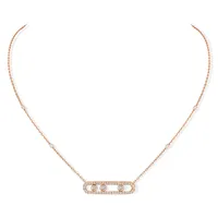 Collier Messika Pavé Diamant en Or Rose Move Classique