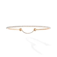 Bracelet Diamant en Or Rose Skinny taille M