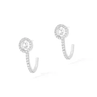Boucles d'oreilles Créoles Messika Diamant Rond en Or Blanc Joy