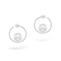Boucles d'oreilles Créoles Messika Diamant en Or Blanc Lucky Move