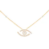 Collier Messika Lucky Eye Pavé en Or blanc et Diamants
