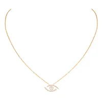 Collier Messika Lucky Eye Pavé en Or blanc et Diamants