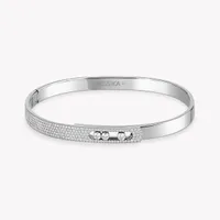 Bracelet Bangle Messika en Or Blanc Move Noa Pavé PM