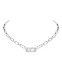 Collier Gourmette Messika Move Link, full pavé diamants
