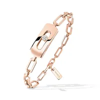 Bracelet Chaîne Messika My Move interchangeable or rose et diamant