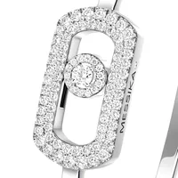 Bracelet Jonc Messika So Move en Or Blanc avec Pavé Diamant M