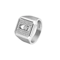 Bague Chevalière Messika Move Titanium Naturel Pavée
