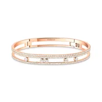 Bracelet jonc Messika Move Romane Pavé en or rose et diamants