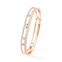Bracelet jonc Messika Move Romane Pavé en or rose et diamants