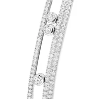 Bracelet Jonc Messika Move Romane en Or Blanc Pavé Diamant