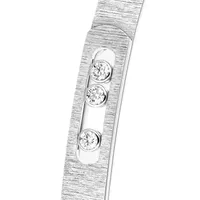Bracelet Jonc Messika Diamant Semi-Pavé en Or Blanc Ciselé Move Noa