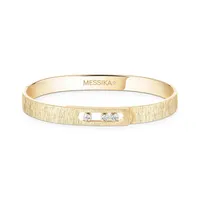 Bracelet Jonc Messika Diamant Semi-Pavé en Or Jaune Ciselé Move Noa