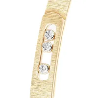 Bracelet Jonc Messika Diamant Semi-Pavé en Or Jaune Ciselé Move Noa