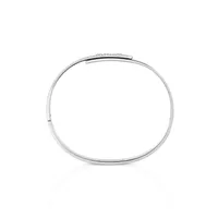 Bracelet Jonc Messika Diamant Semi-Pavé en Or Blanc Ciselé Move Noa