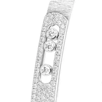 Bracelet Jonc Messika Diamant Semi-Pavé en Or Blanc Ciselé Move Noa