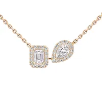 Collier Messika My Twin Toi & Moi, or rose, diamants