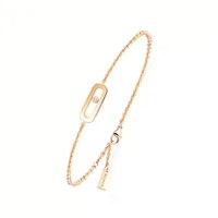 Bracelet Messika Move Uno, or rose, diamant