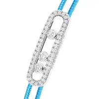 Bracelet Cordon Messika CARE(S) Bleu Pavé