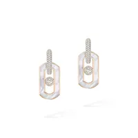 Boucles d'Oreilles Pendantes SO MOVE Nacre Blanche