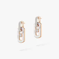 Boucles d'Oreilles Pendantes SO MOVE Nacre Blanche
