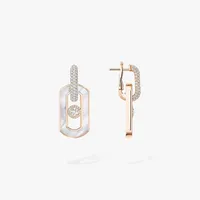 Boucles d'Oreilles Pendantes SO MOVE Nacre Blanche