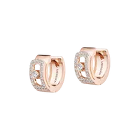 Boucles d'oreilles créoles Messika Move Noa pavées