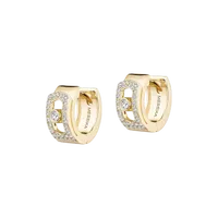 Boucles d'oreilles créoles Messika Move Noa pavées
