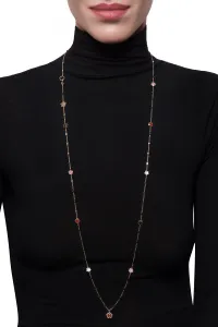 Sautoir Pasquale Bruni Figlia Dei Fiori en Or Rose avec Pierres de la Terre et Diamants