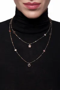 Sautoir Pasquale Bruni Figlia Dei Fiori en Or Rose avec Pierres de la Terre et Diamants