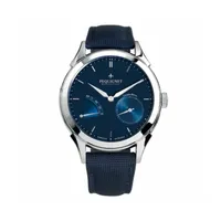 Montre ROYALE ORIGINE Réserve de Marche Bracelet Cordura bleu doublé de caoutchouc, Boucle déployante, Cadran bleu