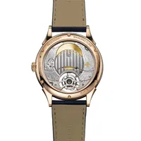 Montre ROYALE TOURBILLON n°1/24 Bracelet alligator bleu, Boucle ardillon en or rose, Cadran bleu texturé goutte d’eau