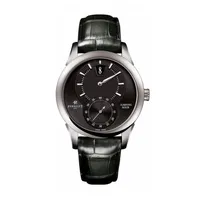 Montre Perrelet Jumping Hour, Bracelet alligator noir, Cadran noir