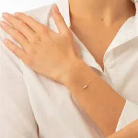 Bracelet Persée Danaé 2 Diamants Ligne en Or Rose
