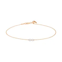 Bracelet Persée Danaé 2 Diamants Ligne en Or Rose