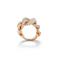 Bague Pomellato Catene en Or Rose avec Diamants Blancs