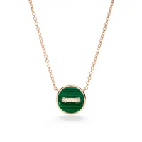 Collier Pomellato Pom Pom Dot en Or Rose avec Malachite Nacre et Diamants